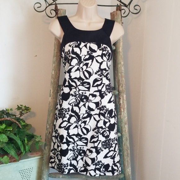 LOFT black floral sheath dress - Picture 1 of 7